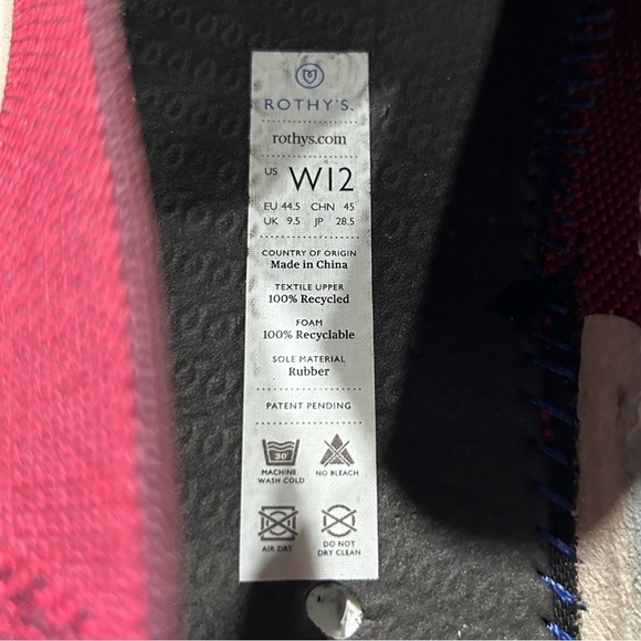 Rothy's Slip On Red Garnet Retired Sneaker 12‎ - Picture 10 of 10